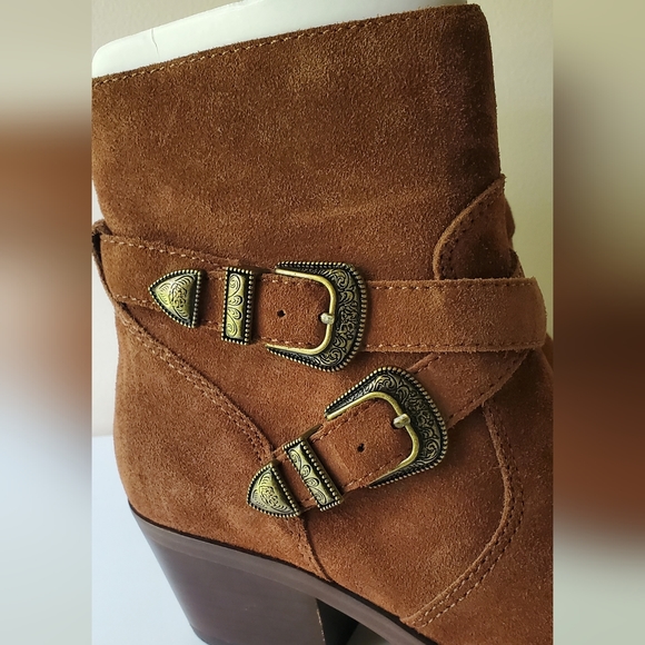 Patricia Nash Suede Brown Western Sandra Boots - Picture 4 of 9